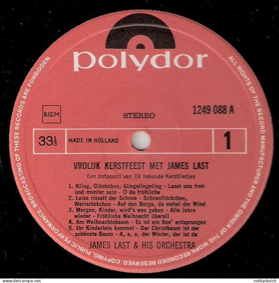 * LP * VROLIJK KERSTFEEST MET JAMES LAST (Holland 1969 EX) - Kerstmuziek