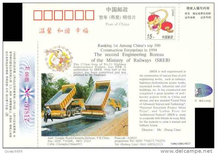 Truck, Railway Project CO. AD , , Pre-stamped Postcard,  Postal Stationery - LKW