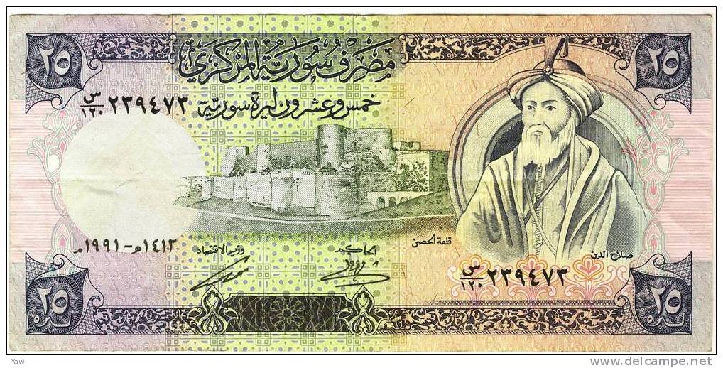 BANCONOTE 25 POUNDS 1991 - Syrien