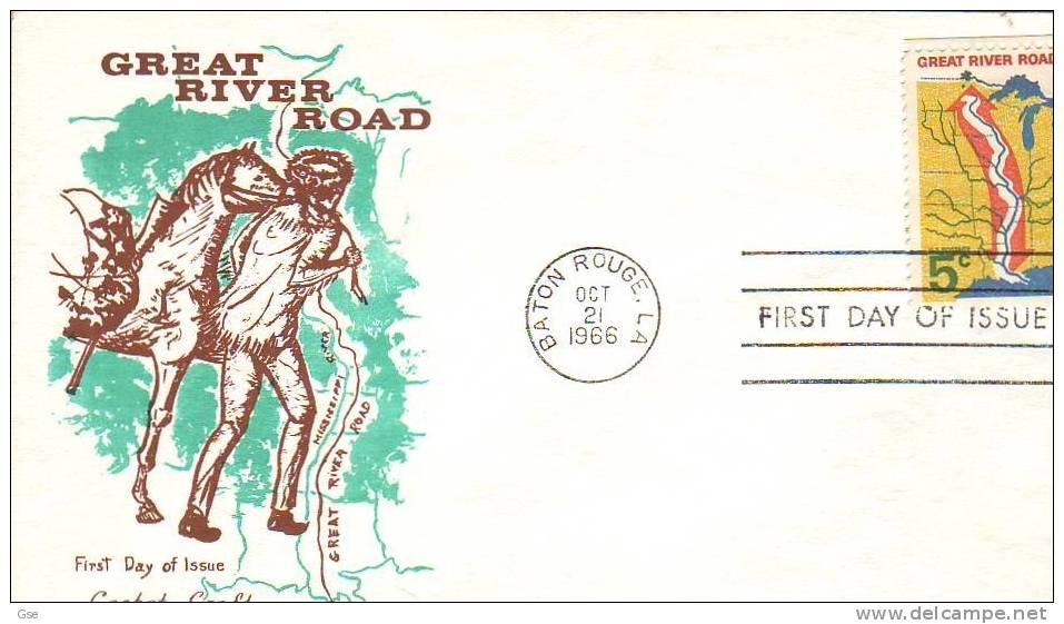 STATI UNITI. 1966 - FDC - Yvert 812 - Special Cancel - Great River Road - 1961-1970