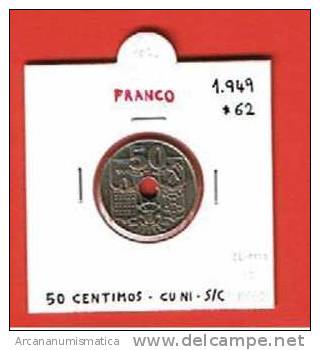 FRANCO ESTADO ESPAÑOL  50 CENTIMOS 1.949 #62 SC+  DL-1022 - Sonstige & Ohne Zuordnung