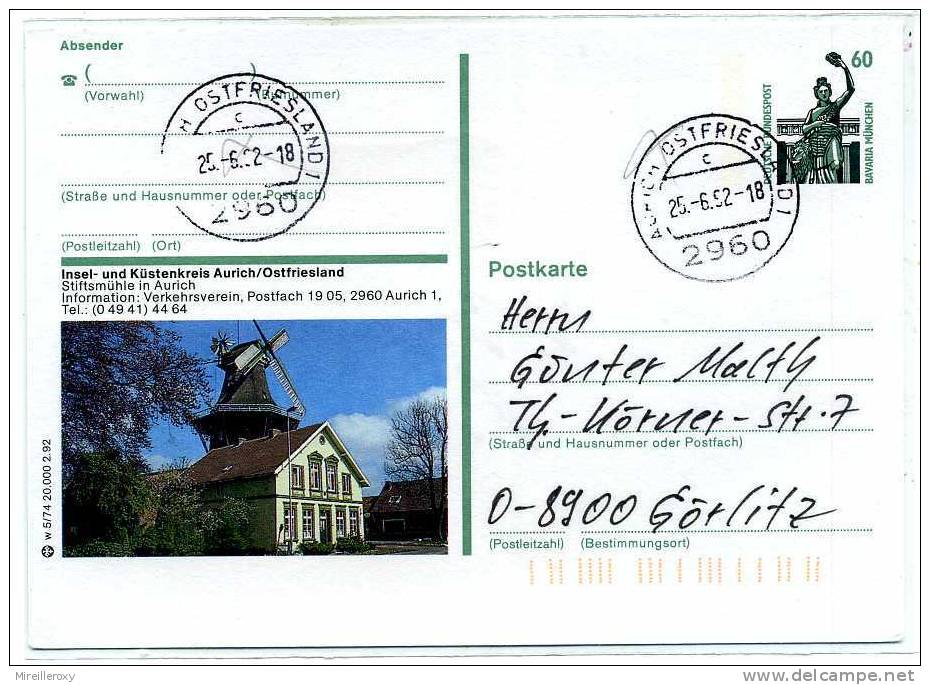 MOULIN /  ENTIER POSTAL ALLEMAGNE / STATIONERY GERMANY - Molinos