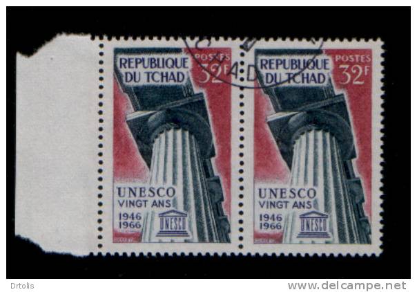 UNESCO / CHAD  / GREEK COLUMNS / VFU PAIR / 1966  . - UNESCO