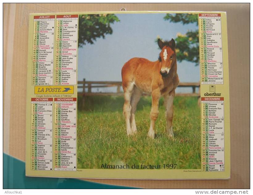 CALENDRIER ALMANACH DES  P.T.T. 1997 /  POULAIN ANES - Big : 1991-00