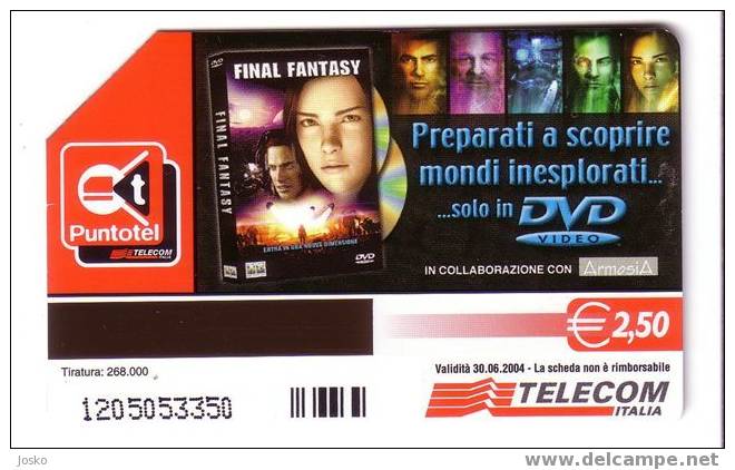 FINAL FANTASY  ( Italy Limited Card ) - Movie - Film - Cinema - Video - DVD - Italia - Públicas Ordinarias