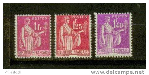 FRANCE N° 369 A 371 ** - 1932-39 Peace