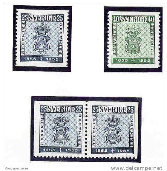 SVERIGE, 1955 MI 402-403 A, 402EE TWINS PAIRE MNH LUXE - Neufs