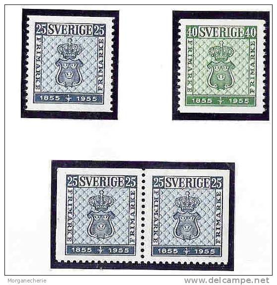 SVERIGE, 1955 MI 402-403 A, 402EE TWINS PAIRE MNH LUXE - Ongebruikt