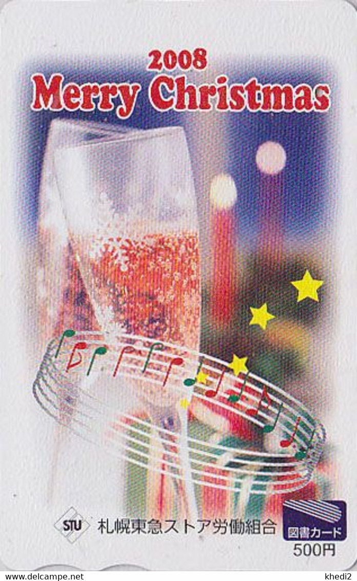 Carte Prépayée JAPON - NOEL 2008 Verre Musique - CHRISTMAS JAPAN Prepaid Card - WEIHNACHTEN Tosho Karte - NAVIDAD - Christmas