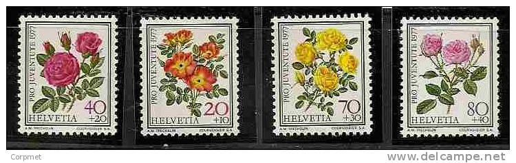FLORA - ROSES - SWITZERLAND - POUR LA JEUNESSE 1977 Surtax Stamps - Yvert # 1042/5 - VF USED - Complete Set - Rosen