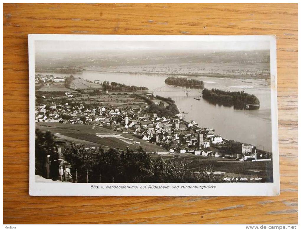 Rüdesheim, Blick  Vom Niederwalddenkmal  FOTO-AK Cca 1930-35  VF+  D7607 - Rheingau