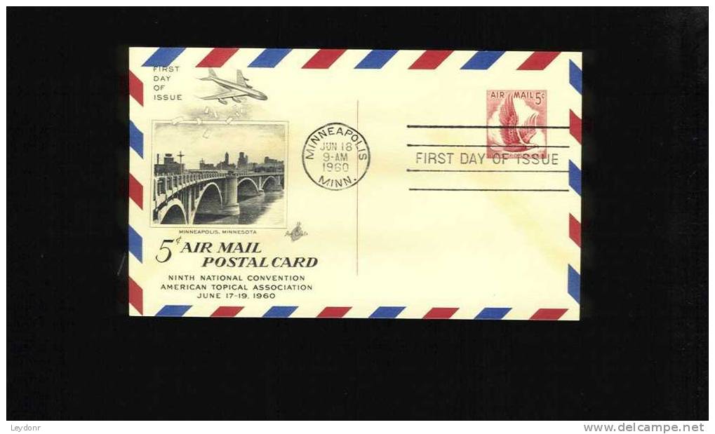 Eagle - 5 Cent Air Mail Postal Card 1960 - 1951-1960