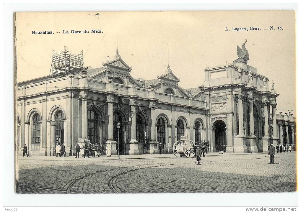 Brussels - Bruxelles : Gare Du Midi * Zuidstation * Cheval Attelé - Spoorwegen, Stations