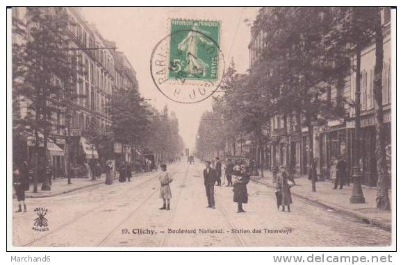 CLICHY . Boulevard National,station Des Tramways - Clichy