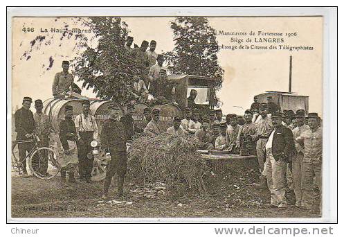 MANOEUVRE DE FORTERESSE 1906 REMPLISSAGE DE LA CITERNE DES TELEGRAPHISTES SIEGE DE LANGRES - Langres