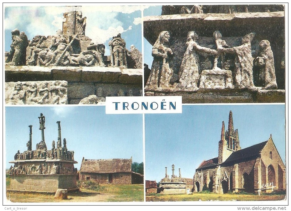 CPSM 29 SAINT-JEAN-TROLIMON - Tronoën - L´Église Et Le Calvaire - Multi-vues - 1968 - Saint-Jean-Trolimon