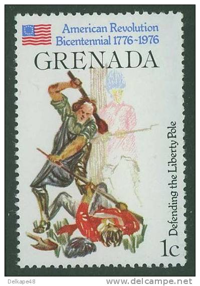 Grenada 1976 Mi 750 ** - Defending The Liberty Pole /Verteidigung - American Revolution Bicentennial 200 Years - - Indépendance USA