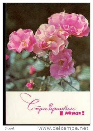 Bel Entier Carte Postale Russe Sur Les Roses (22) Pour Les Voeux - Rosen