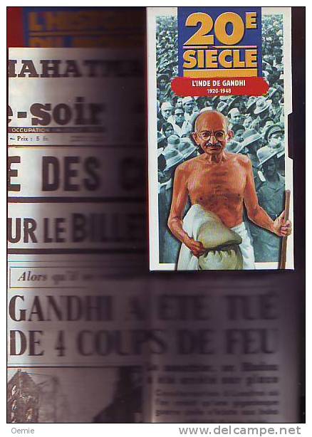 K7  VIDEOS  SUR  L´INDE  DE  GANDHI    NEUF  EMBALLE  + 1  REVUES + 1FAC  SIMILE  DU  JOURNAL  DE L´ASSASSINA  DU  MAH - Dokumentarfilme