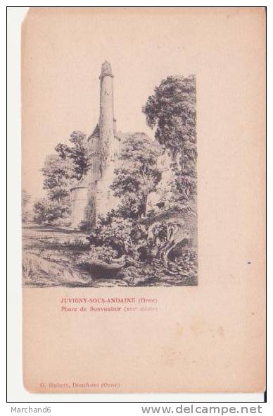 JUVIGNY SOUS ANDAINE . Phare De Bonvouloir XVIe Siècle (cp Coin Abimé) - Juvigny Sous Andaine