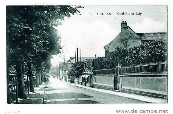 Cpa MEULAN Quai Albert Joly -restaurant La Chaumière - Ed Klein N° 12 - Meulan