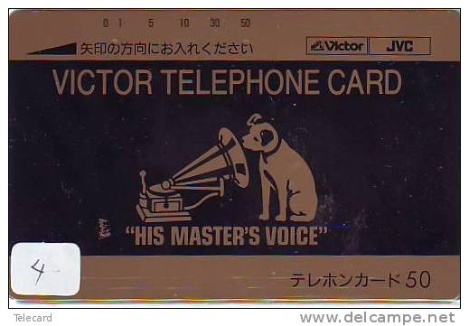 Phonecard Japan MUSIC (4) - HIS MASTER´S VOICE - MUSIQUE MUZIEK MUSIK ANIMAL - DOG - Music