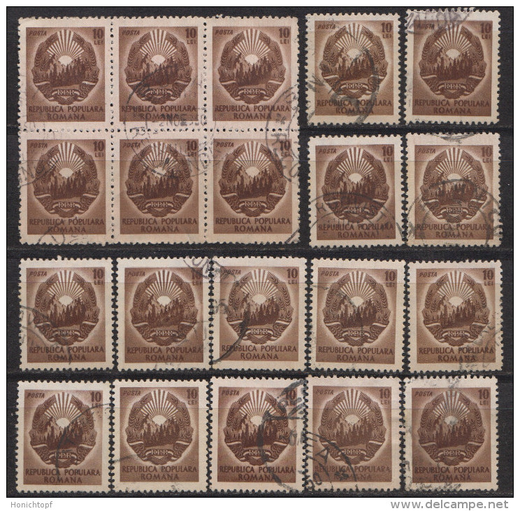 Rumänien; 1950; Michel 1219 O; 10 Lei Staatswappen 20 Stück - Used Stamps