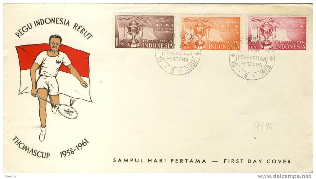 9396   FDC   INDONESIE - Badminton