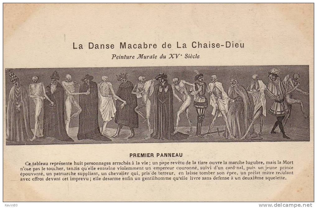 43 LA CHAISE DIEU La Danse Macabre De La Chaise Dieu Peinture Murale Du XVé Siécle (3 Cartes) - La Chaise Dieu