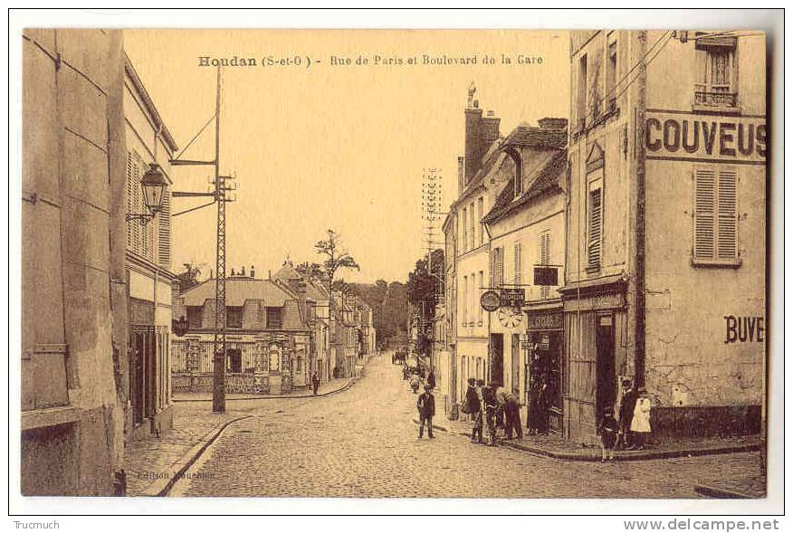 F2859 - HOUDAN -  Rue De Paris Et Boulevard De La Gare - Houdan