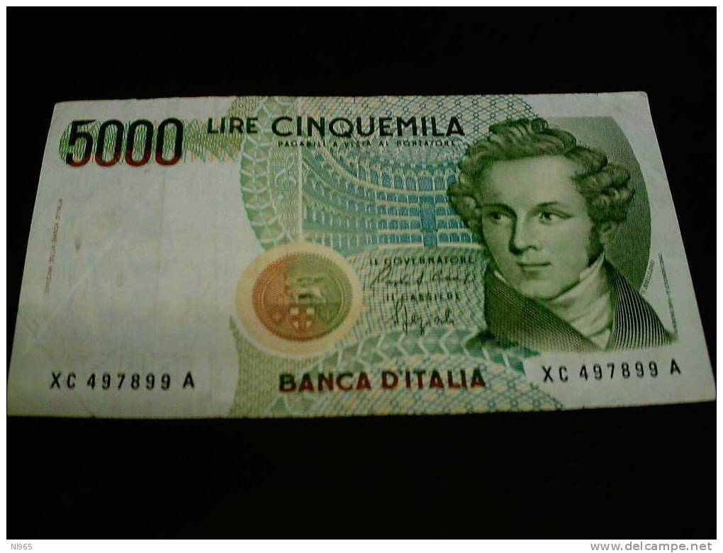 REPUBBLICA ITALIANA - BANCA D´ ITALIA - BANCONOTA DA LIRE 5000 SOSTITUTIVA CON LA " X " - 5.000 Lire