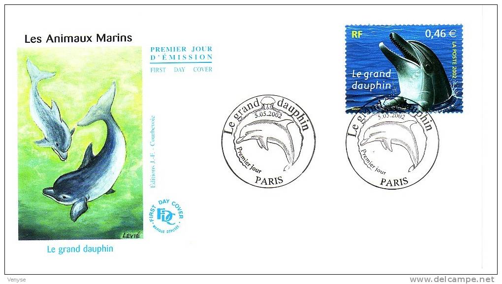 Env. FDC Le Grand Dauphin 2002 - Dolphins