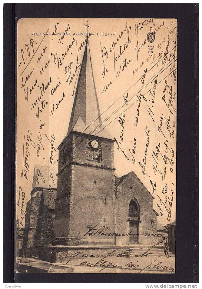 51 RILLY LA MONTAGNE Eglise, Ed Longuet 2122, 1917 - Rilly-la-Montagne