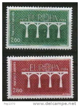 ANDORRA FRANCESA 1984 - YVERT Nº 329-330 - EUROPA CEPT - EDIFIL Nº 350-351 - 1984