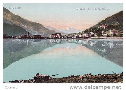 CH   SAINT MORITZ    BAD MIT PIZ MARGNA   Circulée 1913 - Sankt Moritz