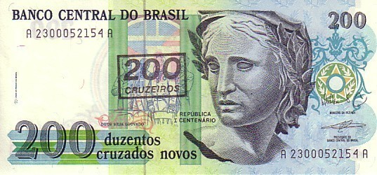 BRESIL   200 Cruzeiros/200 Cruzados Novos   Non Daté (1990)   Pick 225b    ***** BILLET  NEUF ***** - Brazil