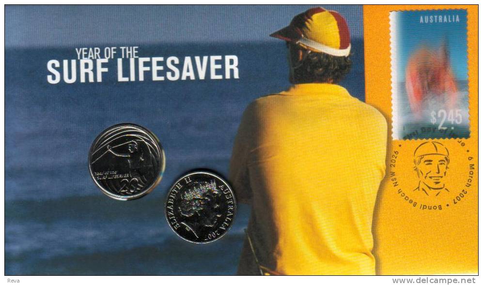 AUSTRALIA 20 CENTS LIFESAVER QEII HEAD 1 YEAR PNC 1ST 3-D STAMP 2007 UNC NOT RELEASED MINT READ DESCRIPTION CAREFULLY!! - Sonstige & Ohne Zuordnung