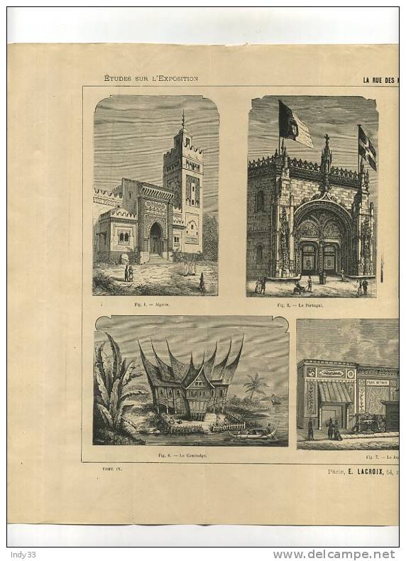 - LA RUE DES NATIONS . GRAVURE DE L´EXPOSITION DE PARIS DE 1878 - Architectuur