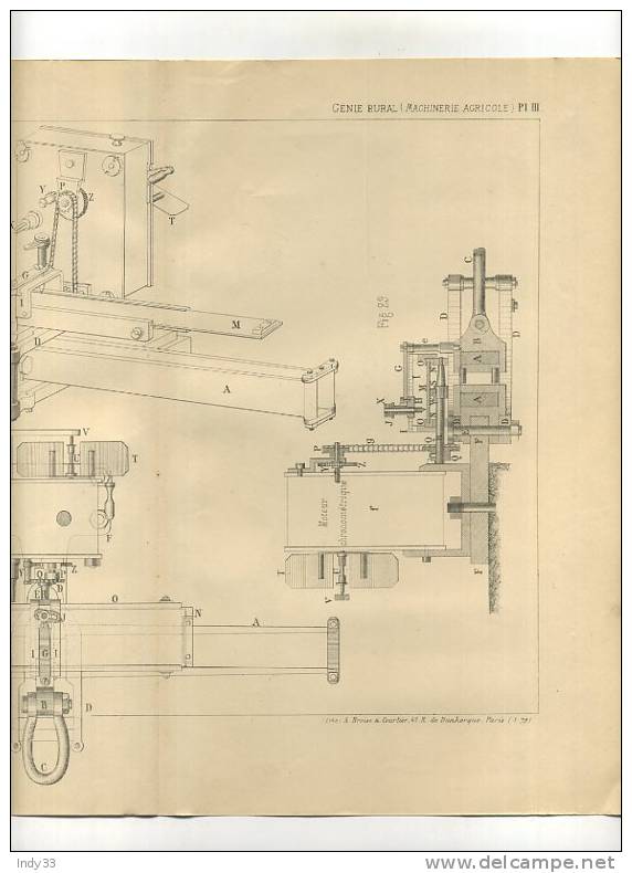 - MACHINES AGRICOLES . DYNAMOMETRES  .  GRAVURE DE L´EXPOSITION DE PARIS DE 1878 - Andere & Zonder Classificatie