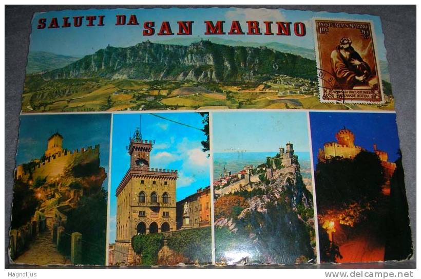 Horoscope,Signs,Cancer,Lion,Vergin...,Stamps,San Marino,postcard - Astrologie