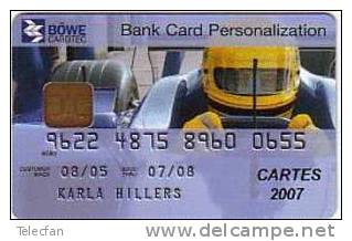 CARTE A PUCE BANK CARD BOWE CARDTEC 2007 FORMULA 1 SUPERBE - Ausstellungskarten