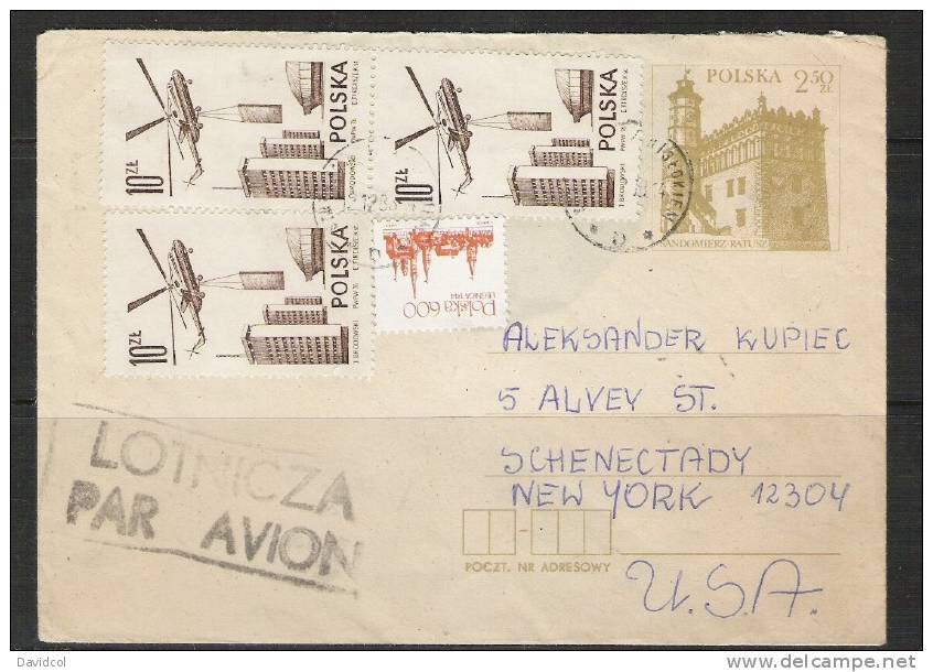 S926.-.POLSKA / POLAND / POLONIA .- HELICOPTER ON CIRCULATED  COVER TO USA.- - Helikopters