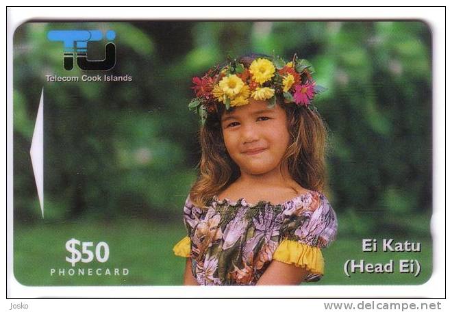 COOK ISLANDS  ***  Limited Card GPT System 50$   ( Beautifull Young Girl ) - Isole Cook