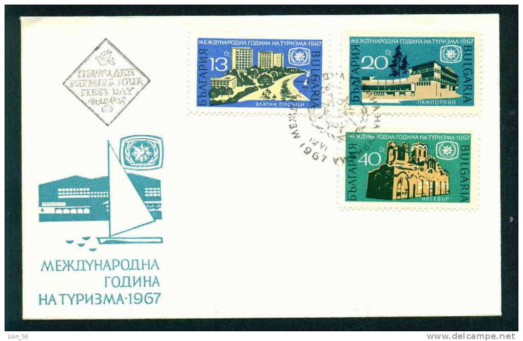 FDC 1780 Bulgaria 1967 / 8 International Tourist Year / SAILING BLAG SEA RESORT /Internationales Jahr Des Tourismus - Otros (Mar)