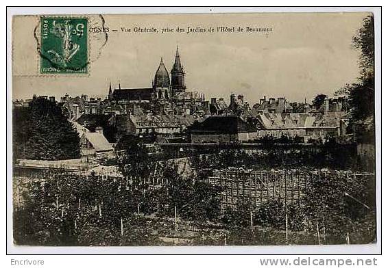 Cpa VALOGNE Vue Genrale Prise Des Jardins De Beaumont - - Valognes