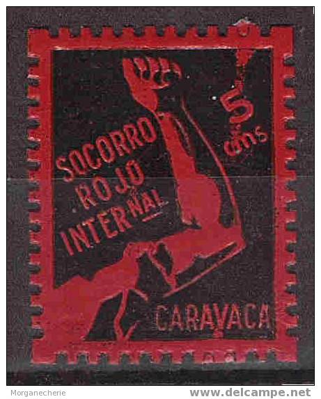 ESPAGNE, SPAIN, CARAVACA,  SOCCORRO ROJO INTERN, - Verschlussmarken Bürgerkrieg