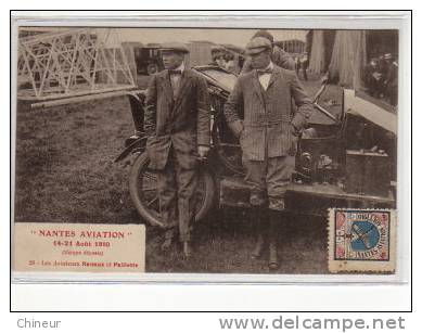 NANTES AVIATION 14/21 AOUT 1910 AVIATEURS RENAUX ET PAILLETTE - Nantes