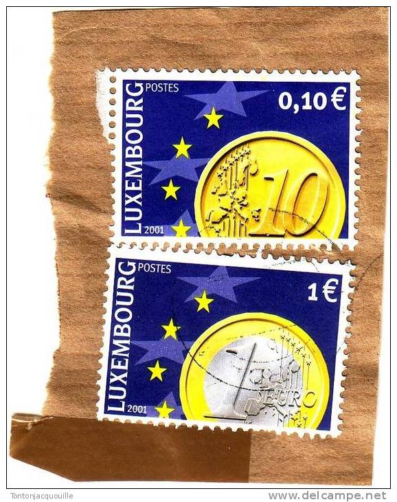 LUXEMBOURG  ++  LES EUROS SUR TIMBRES - Oblitérés