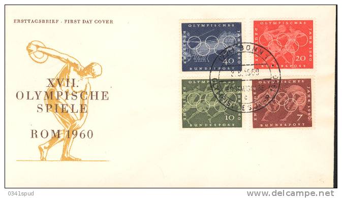 Jeux Olympiques 1960  Allemagne  FDC - Verano 1960: Roma