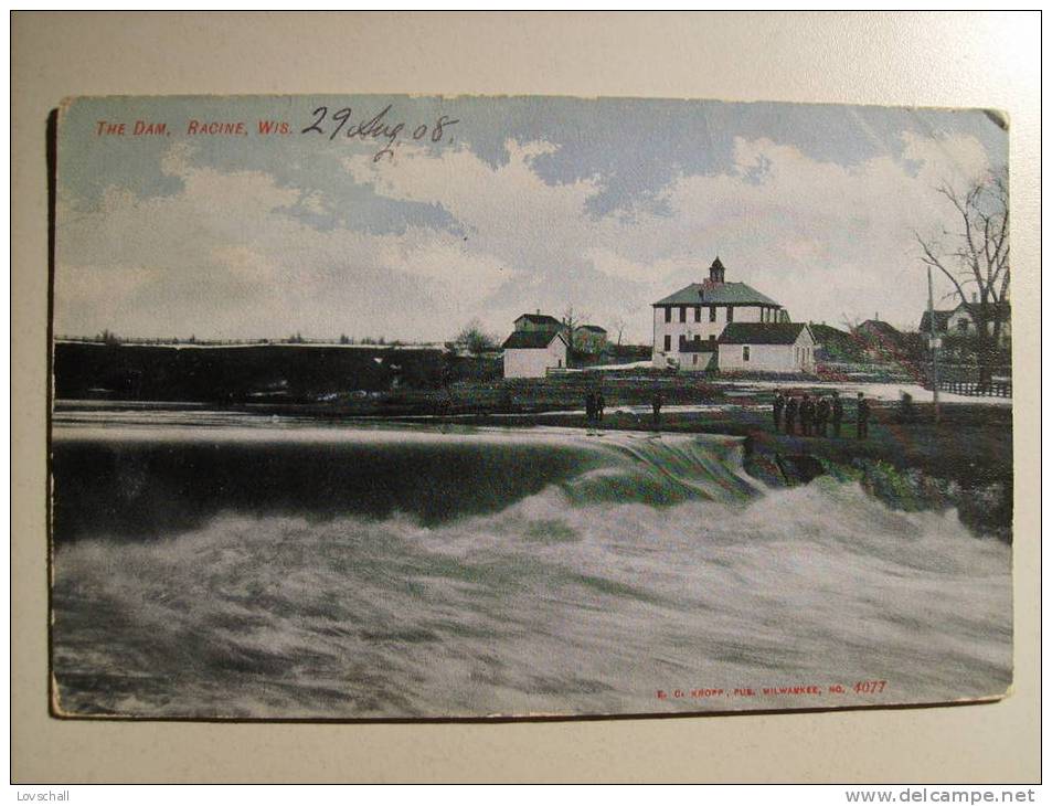 The Dam, Racine, Wis.   (30-8-1908) - Racine